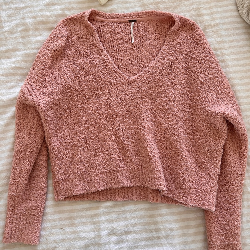 Coral Free People Sweater